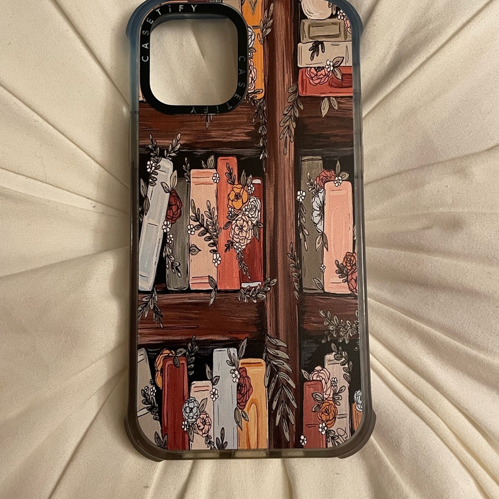 Casetify Vintage Bookshelf iPhone 12 Case - Brown and Red